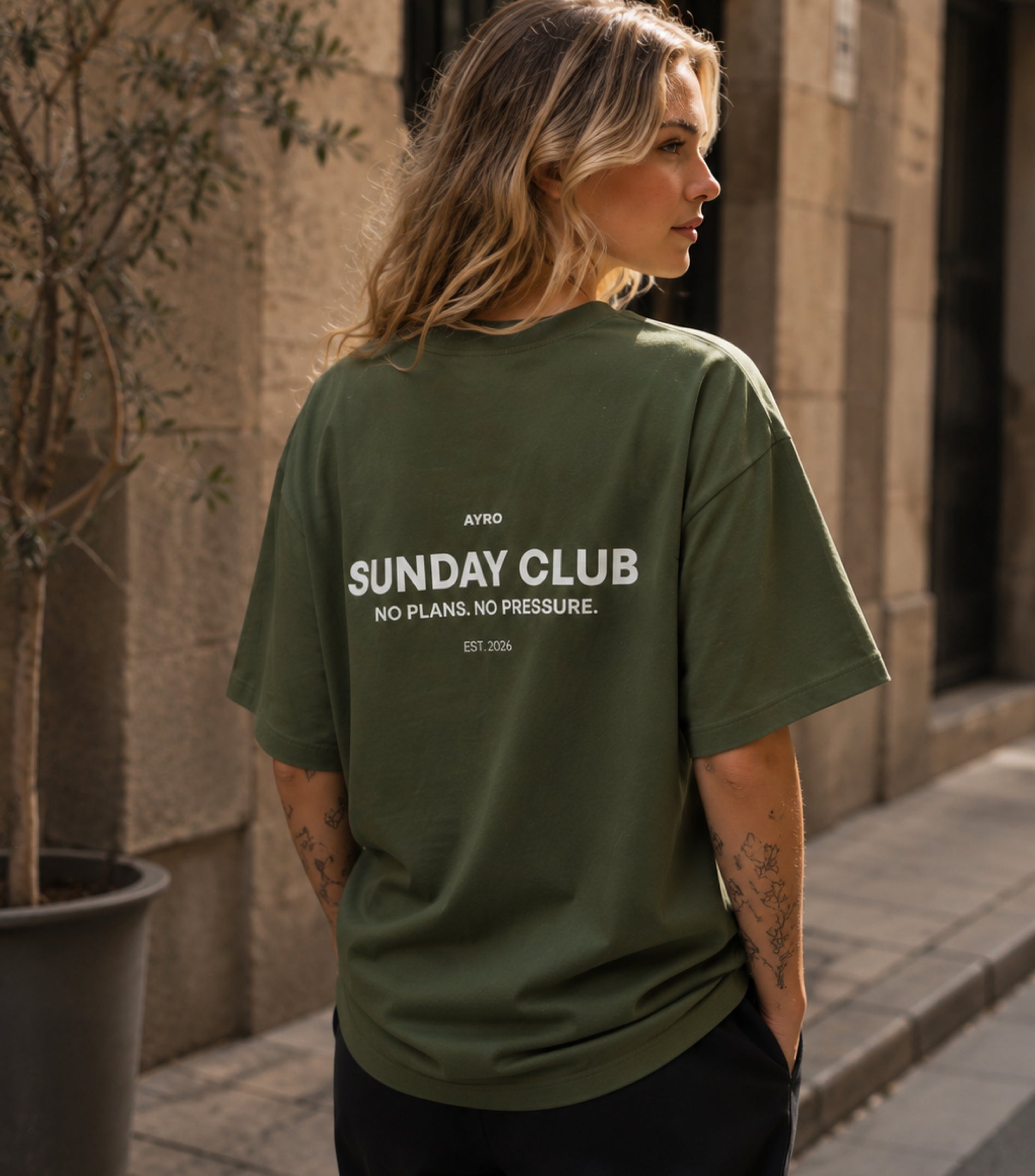 Sunday Club Oversize Tee Khaki