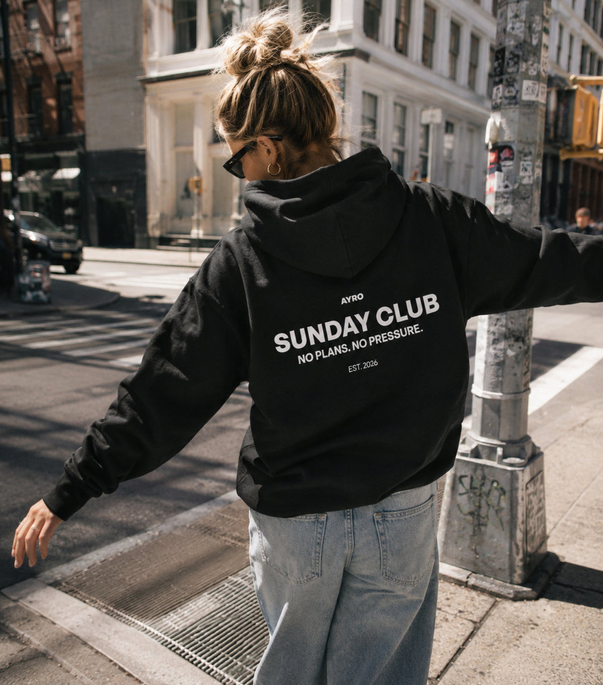 Sunday Club Oversize Hoodie Schwarz