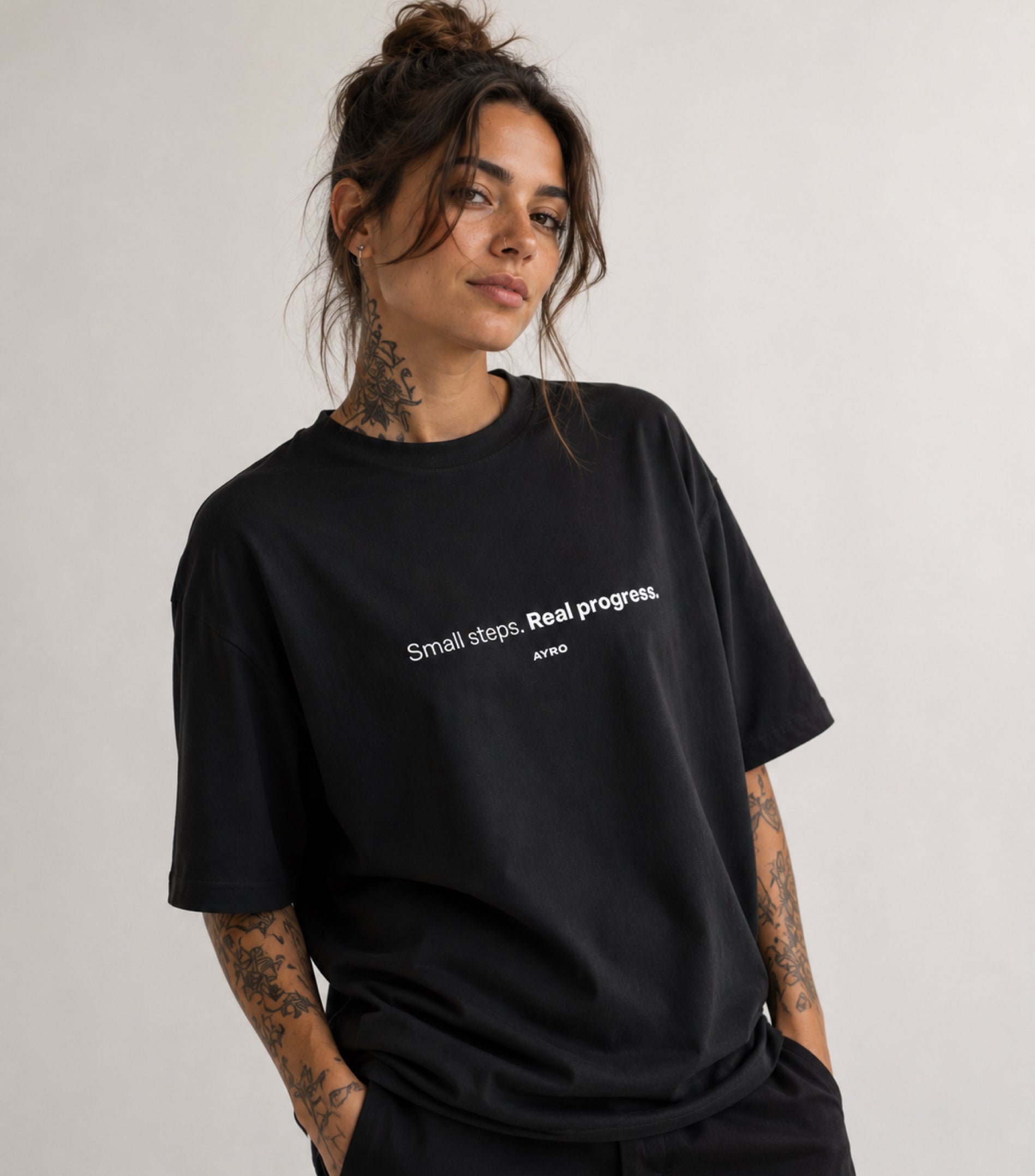 Small Steps Oversize Tee Black