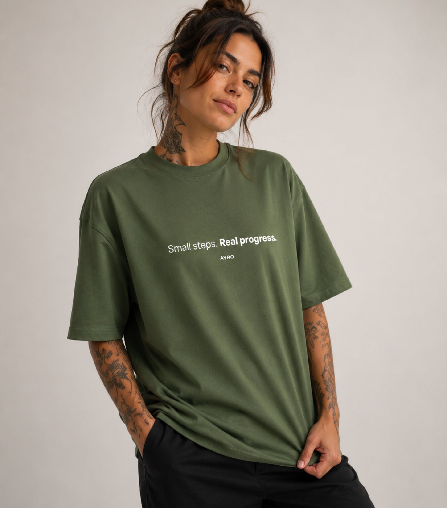 Small Steps Oversize Tee Khaki
