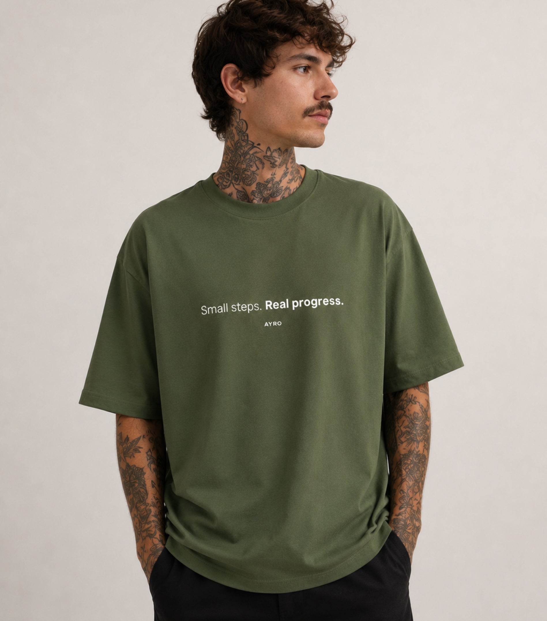 Small Steps Oversize Tee Khaki