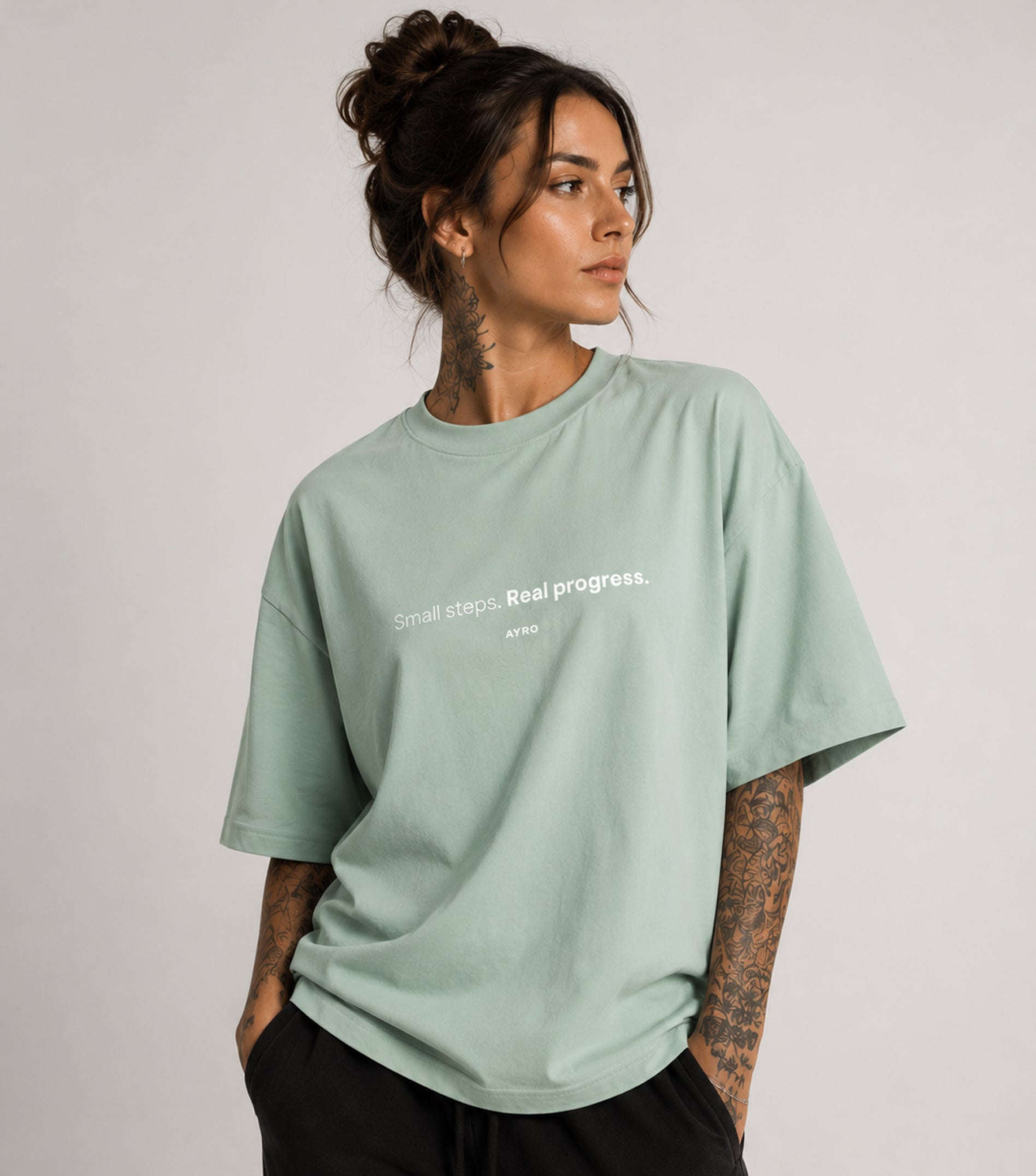 Small Steps Oversize Tee Mint