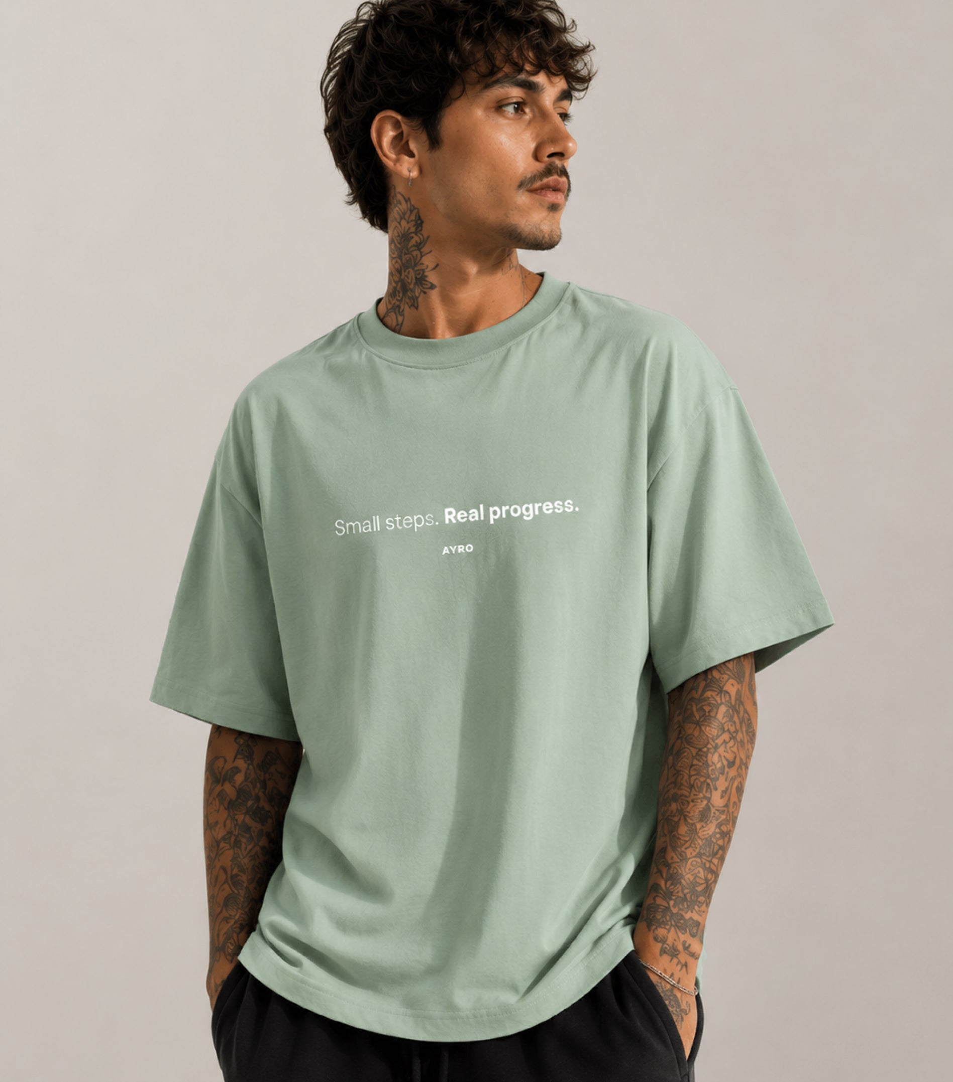 Small Steps Oversize Tee Mint
