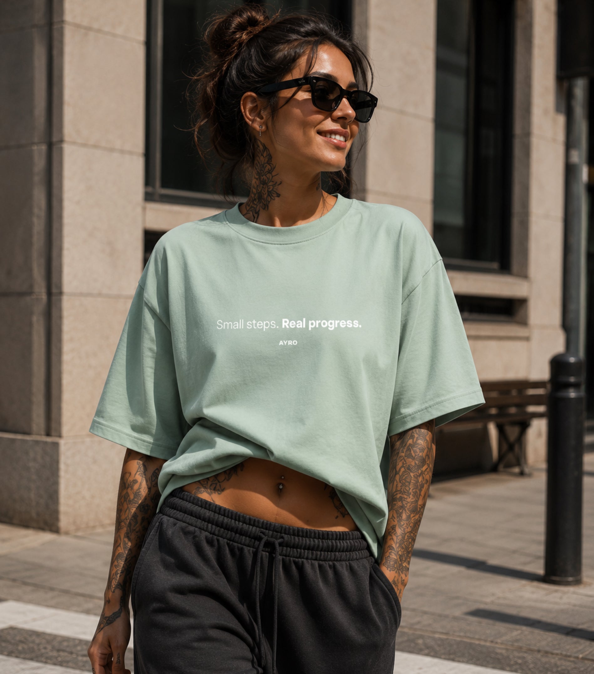 Small Steps Oversize Tee Mint