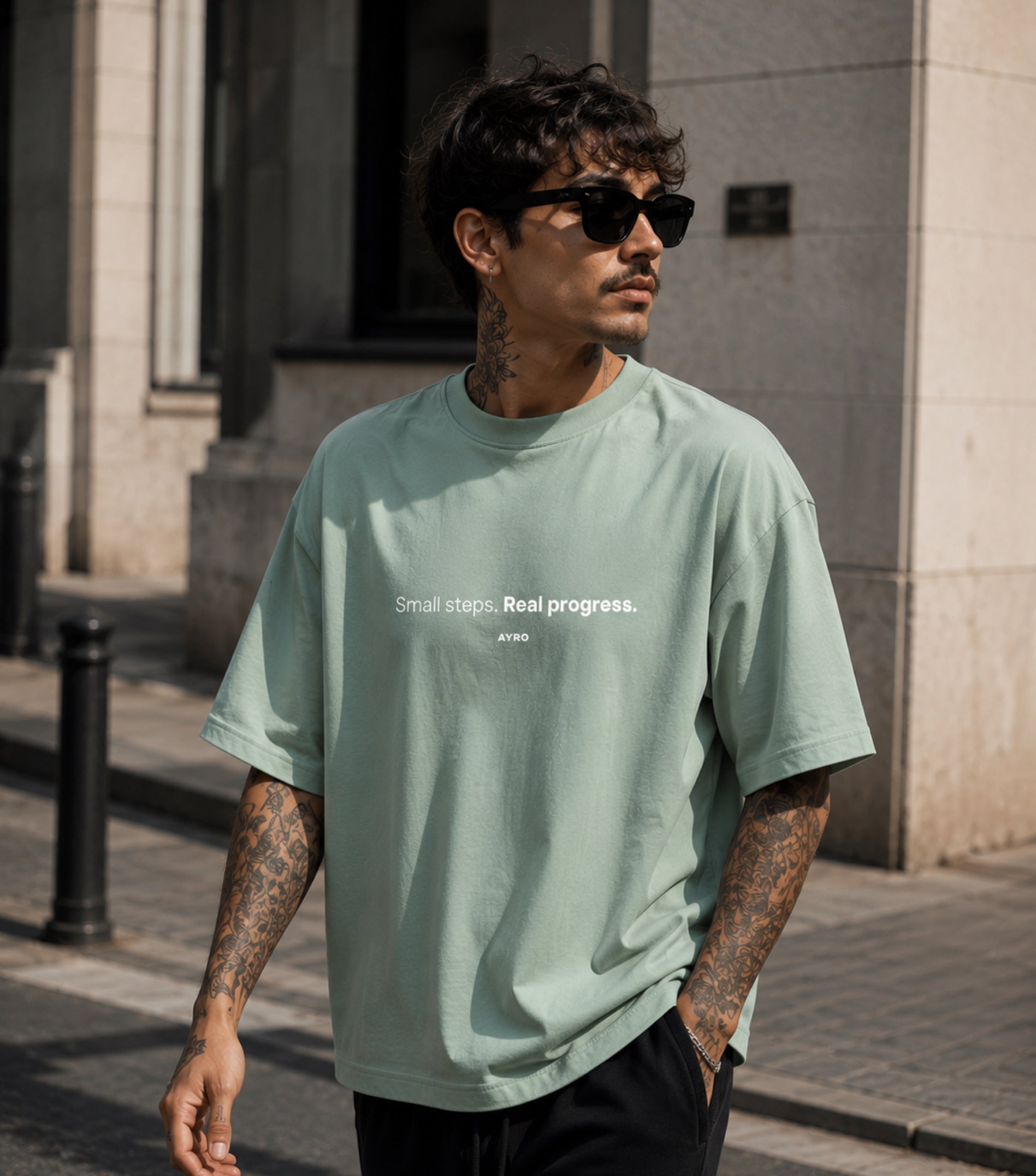 Small Steps Oversize Tee Mint